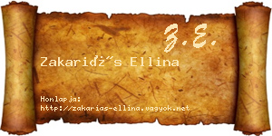 Zakariás Ellina névjegykártya